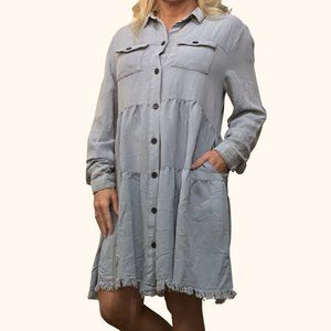 Chambray Tiered Dress